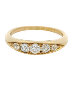 Antique 18ct Gold Five Stone Diamond Ring dated 1910