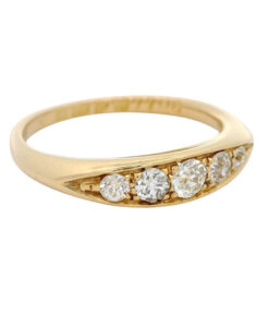 Antique 18ct Gold Five Stone Diamond Ring dated 1910