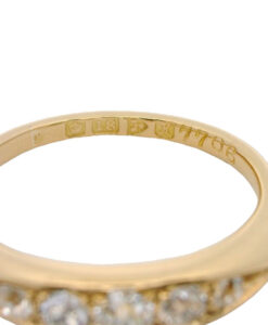 Antique 18ct Gold Five Stone Diamond Ring dated 1910