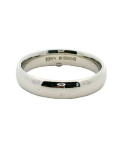 Platinum 5mm Comfort Court Style Wedding Band Ring 9.7 grams