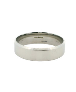 Platinum 6mm Bevelled Edge Wedding Band Ring 8.7 grams