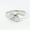 Vintage 18ct White Gold & Platinum Two Stone Diamond Ring