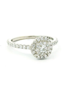 18ct White Gold Diamond Masquerade Cluster Ring 0.56ct