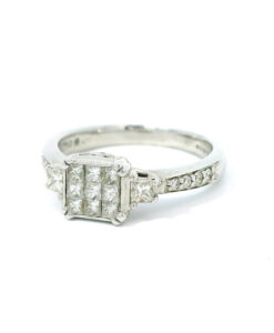 Beaverbrooks 18ct White Gold Diamond Cluster Ring