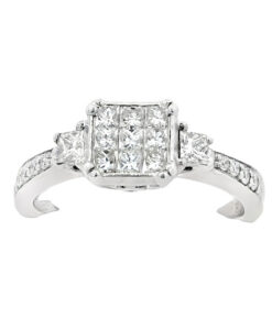 Beaverbrooks 18ct White Gold Diamond Cluster Ring