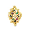 Brutalist 9ct Gold Multi Gem Cluster Ring dated 1977
