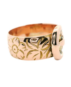 Antique 9ct Rose Gold Buckle Ring