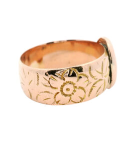 Antique 9ct Rose Gold Buckle Ring