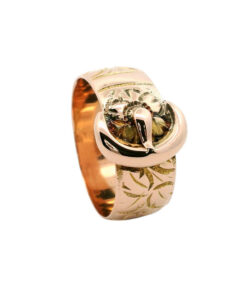 Antique 9ct Rose Gold Buckle Ring