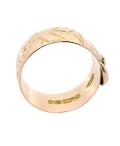 Antique 9ct Rose Gold Buckle Ring