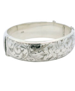 Vintage Sterling Silver Engraved Bangle