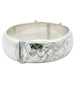 Vintage Sterling Silver Engraved Bangle