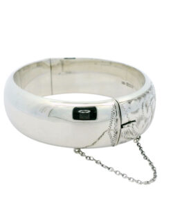 Vintage Sterling Silver Engraved Bangle