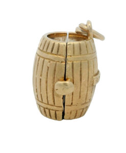 Vintage 9ct Gold St Bernard Brandy Barrel Charm