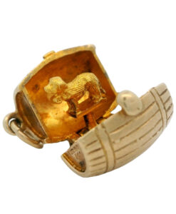 Vintage 9ct Gold St Bernard Brandy Barrel Charm