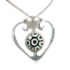 Vintage Sterling Silver Caithness Glass Millefiori Luckenbooth Heart Pendant
