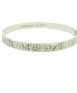 Vintage Sterling Silver Diamond Cut Star Bangle