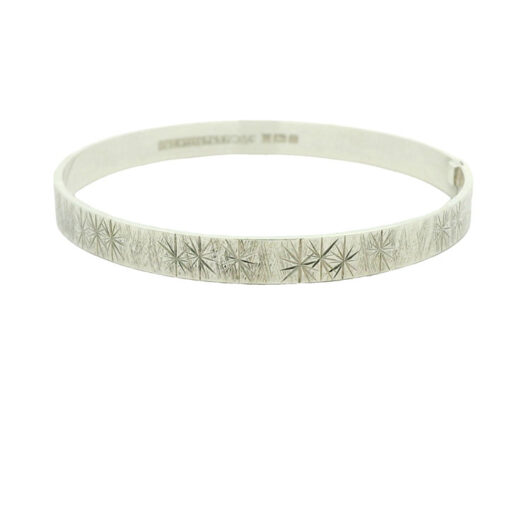 Vintage Sterling Silver Diamond Cut Star Bangle
