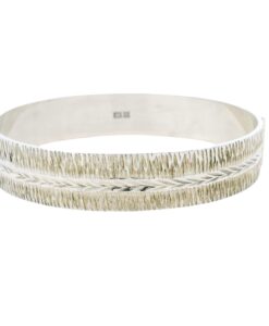 Vintage Silver Laurel Leaf Bangle
