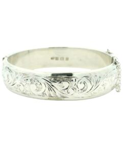 Vintage Sterling Silver Engraved Bangle
