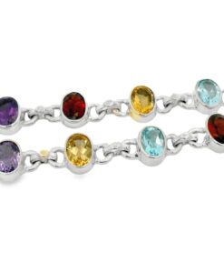 Sterling Silver Multicolour Gemstone Bracelet