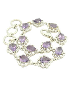 Sterling Silver Filigree Amethyst Bracelet