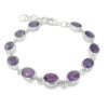 Sterling Silver Oval Amethyst Bracelet