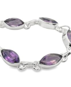 Sterling Silver Marquise Cut Amethyst Bracelet
