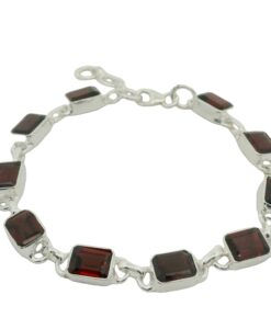 Silver Garnet Bracelet