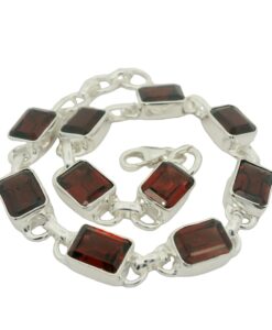 Sterling Silver Garnet Bracelet