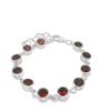 Silver Round Garnet Bracelet