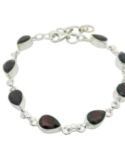 Sterling Marquise Garnet Bracelet
