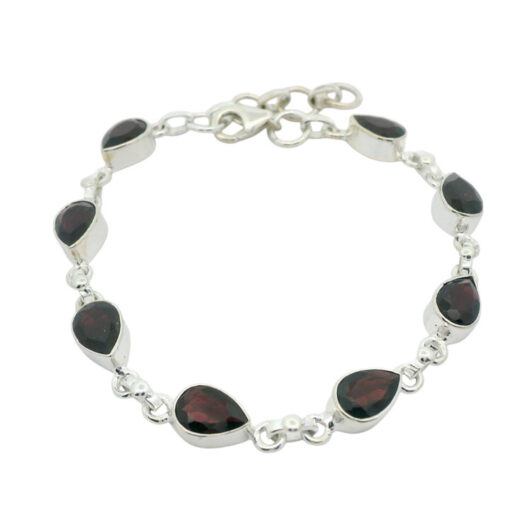 Sterling Marquise Garnet Bracelet