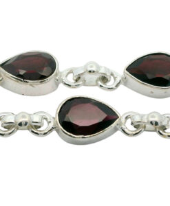 Sterling Silver Marquise Garnet Bracelet