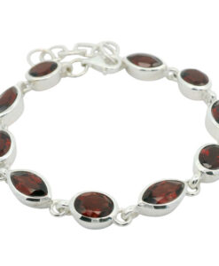 Sterling Silver Garnet Bracelet