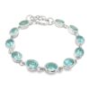 Sterling Silver Oval Blue Topaz Bracelet