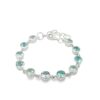 Sterling Silver Round Blue Topaz Bracelet