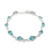 Sterling Silver Pear Cut Blue Topaz Bracelet