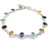 Sterling Silver Multi Gem Gemstone Bracelet