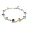 Sterling Silver Oval Multi Gemstone Bracelet