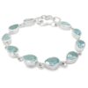Sterling Silver Pear Cut Blue Topaz Bracelet