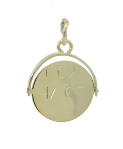 Vintage 9ct Gold I LOVE YOU Spinner Pendant dated 1975