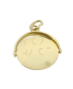 Vintage 9ct Gold I LOVE YOU Spinner Pendant dated 1975