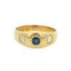 Victorian 18ct Gold Diamond and Sapphire Gypsy Ring dated 1898