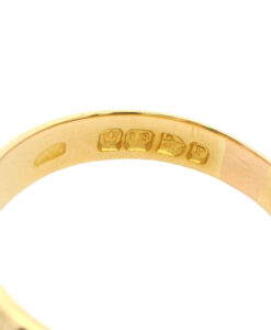 Victorian 18ct Gold Diamond and Sapphire Gypsy Ring dated 1898