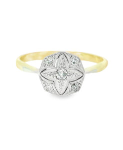 Antique Art Deco 18ct Gold Diamond Star Ring – c.1920
