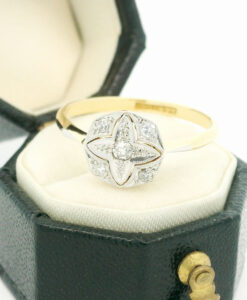 Antique Art Deco 18ct Gold Diamond Star Ring – c.1920