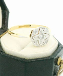 Antique Art Deco 18ct Gold Diamond Star Ring – c.1920