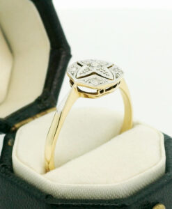 Antique Art Deco 18ct Gold Diamond Star Ring – c.1920