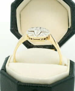 Antique Art Deco 18ct Gold Diamond Star Ring – c.1920